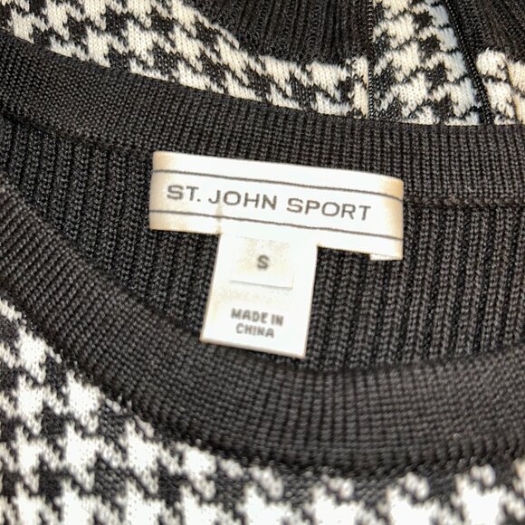 St John Sport Houndstooth Crew Neck Sweater Vest, Size Small - Picture 5 of 7